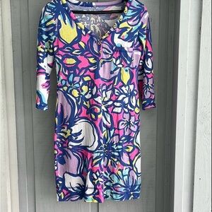 Lilly Pulitzer Tropical Pink Catwalkin Palmetto Dress EUC
Size XS‎